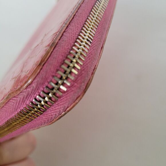MIU MIU Croc Embossed Pink Leather Zip Around Wallet Clutch Continental Large - Picture 4 of 11